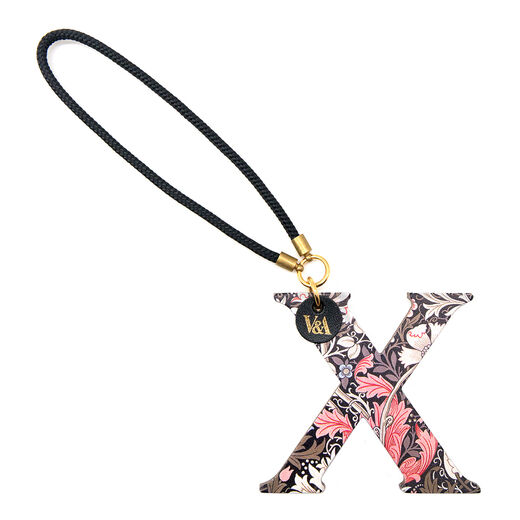 William Morris Compton leather bag charm - X