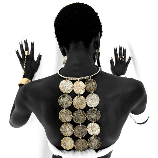 Circle drop collar necklace by Adele Dejak