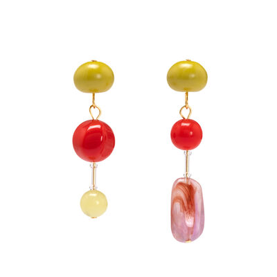 Candy beaded drop earrings by Hattie Buzzard