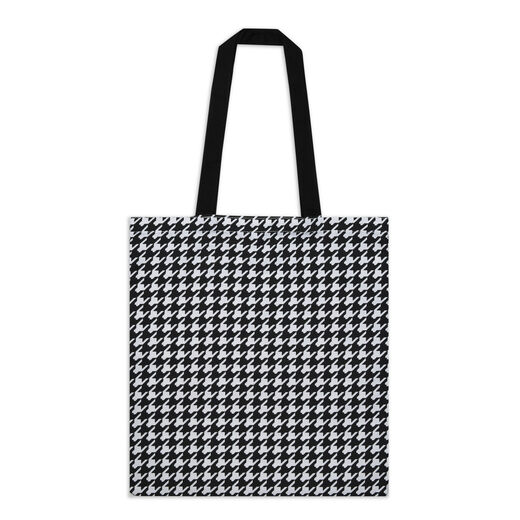 White Houndstooth tote bag