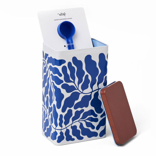 Blue leaves coffee tin