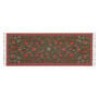Red and green floral wool blend scarf