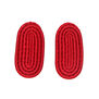 Red oval stud earrings by Inzuki