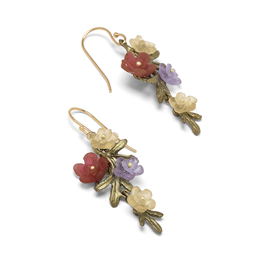 Chrysanthemum hook earrings by Michael Michaud