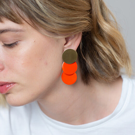 Papaya circles stud earrings by Sibilia