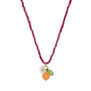 Tangerine glass beaded necklace