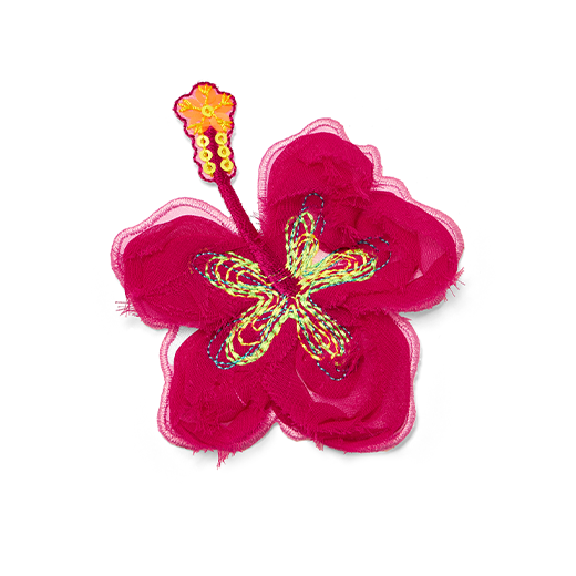 Patch featuring hibiscus flower design