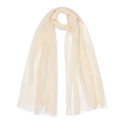 Ivory merino scarf by Kashmir Loom