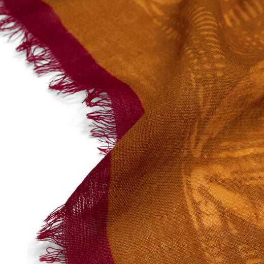Orange ikat wool blend scarf