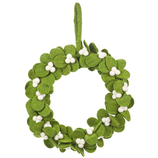 Large mistletoe felt wreath