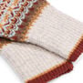 Grey and brown fingerless wool gloves