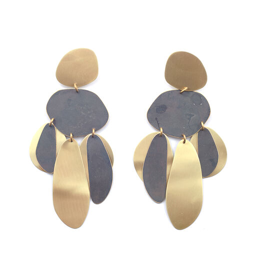 Golden mobile earrings by Sibilia