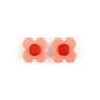 Peach retro floral earrings