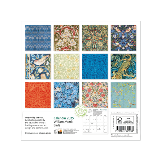 William Morris Birds mini 2025 calendar