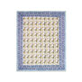 Blue and pink hand-printed cotton quilt