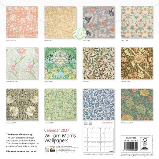 William Morris 2027 calendar