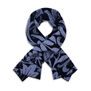 Warm lambswool pull-trough blue and light blue scarf with floral pattern by John Henry Dearle