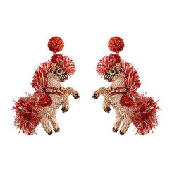 Horse beadwork earrings by Olivia Dar