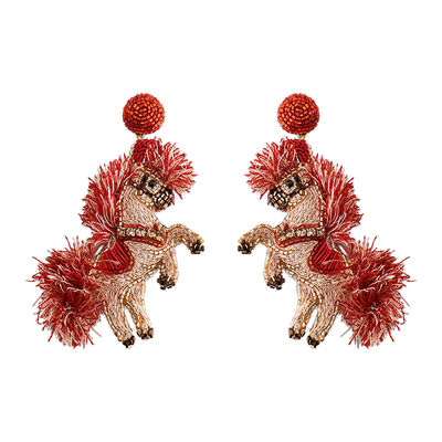 Horse beadwork earrings by Olivia Dar