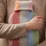 Rainbow stripe wool hot water bottle cover