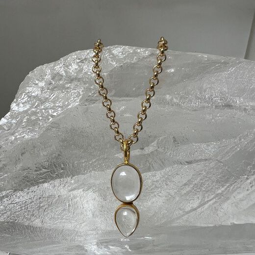 Rock crystal pendant necklace by Mirabelle