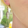 Carved crystal fish hook earrings by Mirabelle