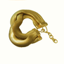 Gold plated brass bracelet made up of three strands and a chain extender.