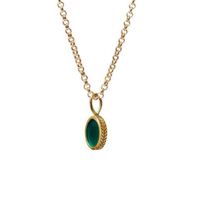 Green onyx reversible pendant necklace by Mirabelle