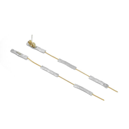 Mixed metal simple drop earrings by Kate Trouw