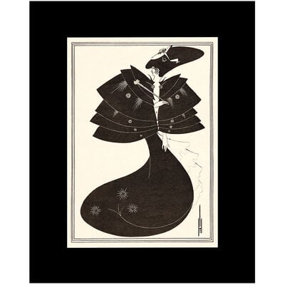 The Black Cape by Aubrey Beardsley - 8 x 10" mounted print