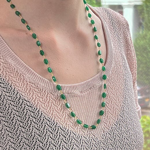 Green onyx pebble necklace by Mirabelle