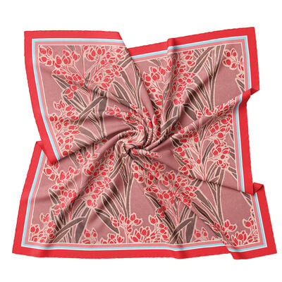 E. A. S&eacute;guy pink floral neckerchief