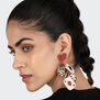 Playing Cards beadwork earrings by Olivia Dar