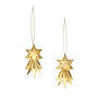 two hand hammered brass shooting stars Christmas tree decorations