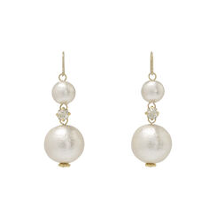Cotton pearl and crystal earrings by Anq
