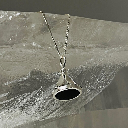 Art Deco onyx stamp necklace by Mirabelle