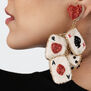 Playing Cards beadwork earrings by Olivia Dar