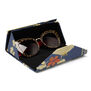 Kimono blue fold-flat glasses case with lens cloth