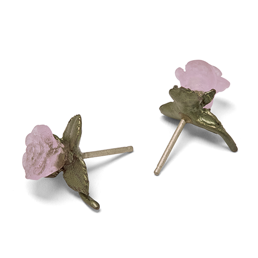 Blushing rose earrings by Michael Michaud