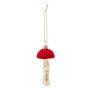 Flocked glass toadstool decoration