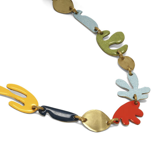 Coral reef brass statement necklace by Sibilia