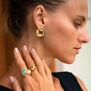 Green onyx wave stud earrings by Ottoman Hands