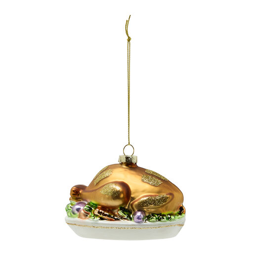 Glass turkey Christmas decoration