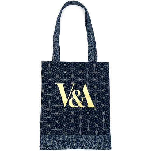 Indigo geometric tote bag