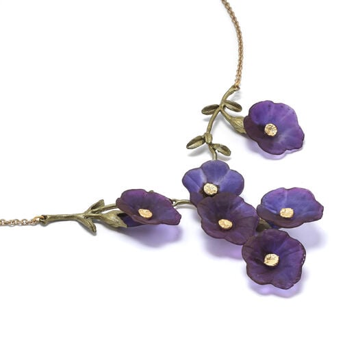 Purple petunia necklace by Michael Michaud