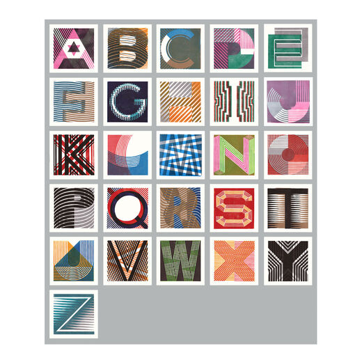 J by James Brown (Alphabet Lino Print)