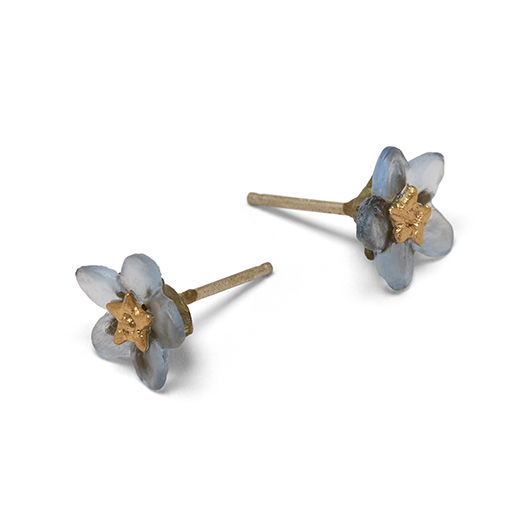 Forget-me-not stud earrings by Michael Michaud