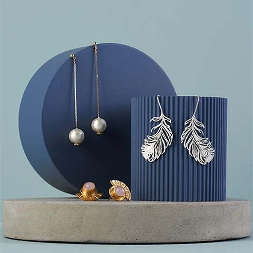 Single cotton pearl stud earrings by Anq