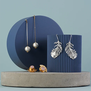 Single cotton pearl stud earrings by Anq