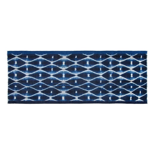 Navy waves wool scarf